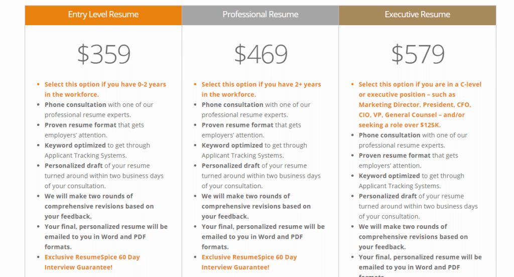 resumespice-pricing-policy